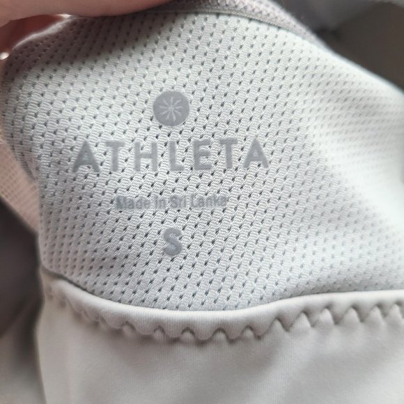 Athleta Zip It Blue-Gray / White Mesh Stealth Medium Impact Sports Bra - Small - Picture 5 of 10